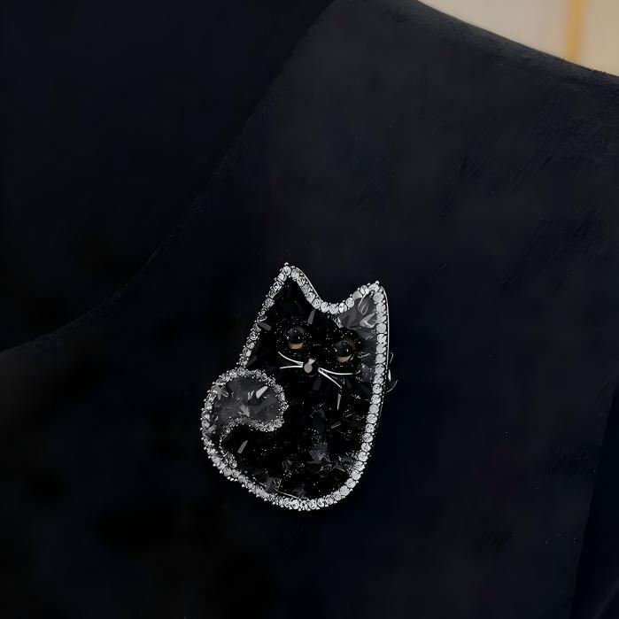 「 Chubby Black Cat 」Brooch