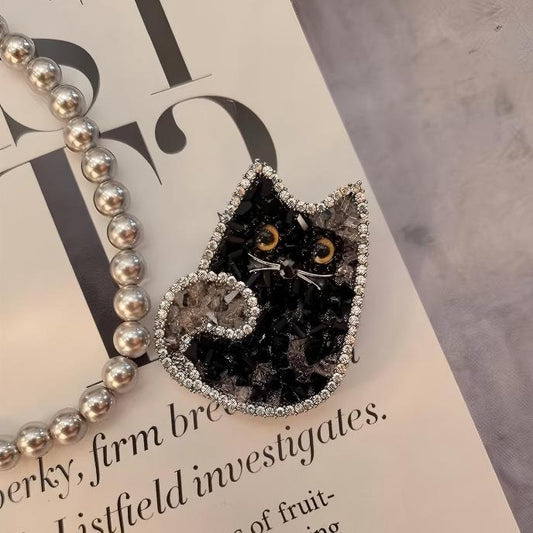 「 Chubby Black Cat 」Brooch