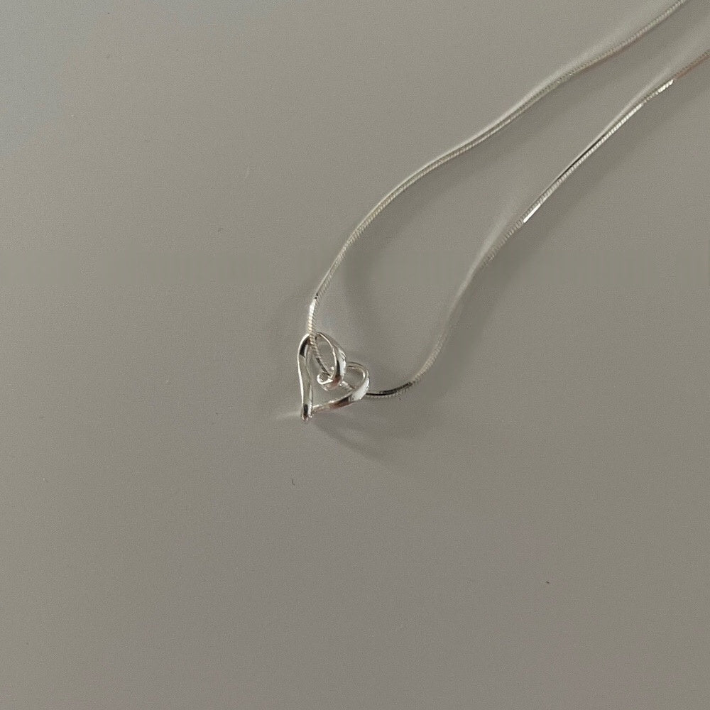 Heart-Shaped Pendant Sterling Silver Necklace