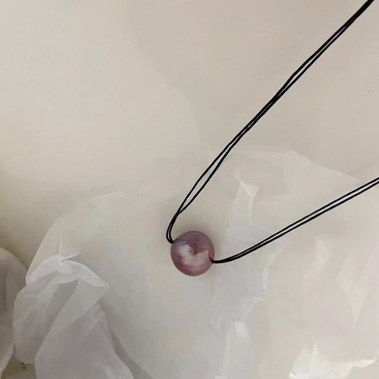 Single Colorful Baroque Pearl Pendant Necklace (Uniquely Colored Pearls, Color Randomized)