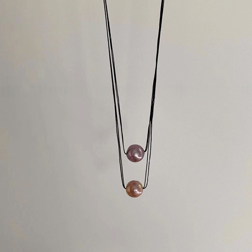 Single Colorful Baroque Pearl Pendant Necklace (Uniquely Colored Pearls, Color Randomized)