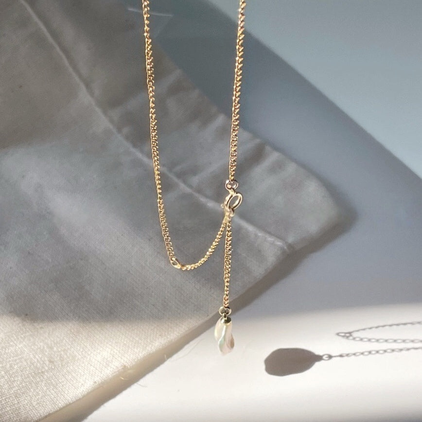 Petal-Shaped Baroque Pearl Pendant Necklace