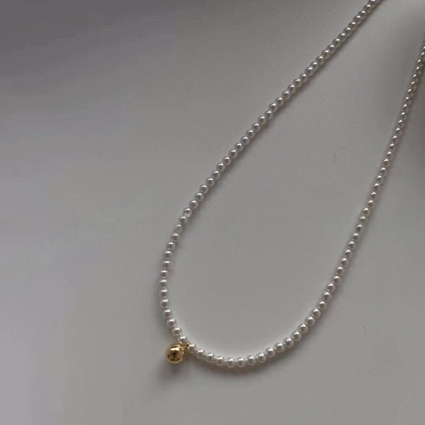 Imitation Pearl Baby Bead Dangle Necklace