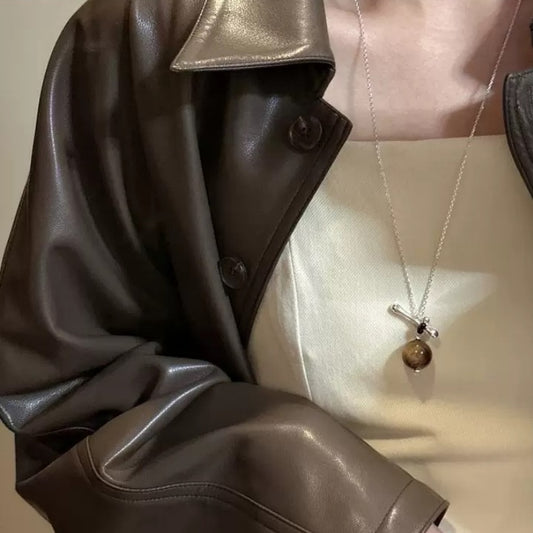 S925 Sterling Silver Tiger's Eye Necklace