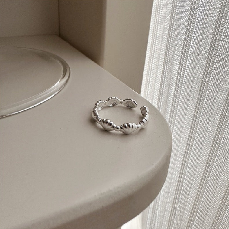 S925 Sterling Silver Shell-Shaped Open Ring