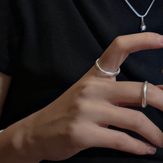 S925 Sterling Silver Matte Brushed Plain Ring