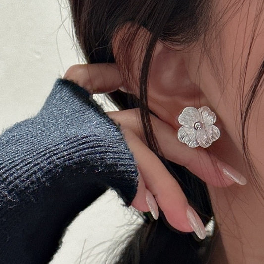 S925 Sterling Silver Blooming Flower Earrings