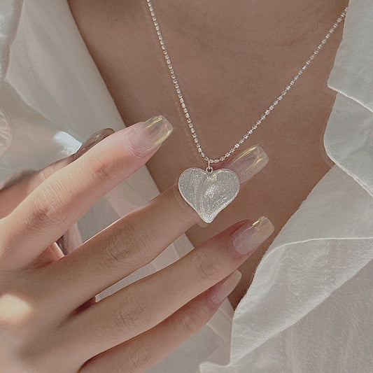 S925 Sterling Silver Vintage Heart-Shaped Pendant Necklace