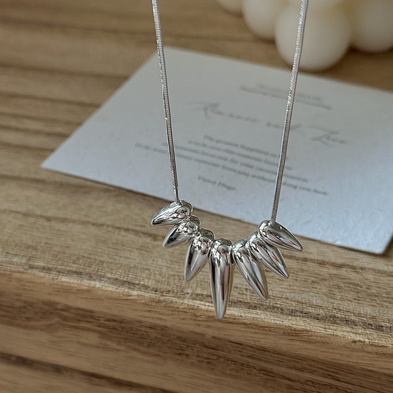 S925 Sterling Silver Reversed Teardrop Pendant Necklace