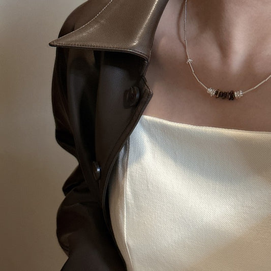 S925 Sterling Silver Crushed Silver Pendant Bamboo-Joint Style Necklace