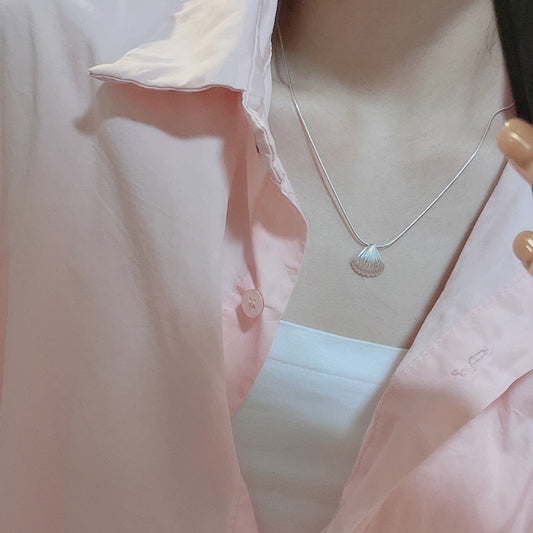 S925 Sterling Silver Shell Pendant Necklace