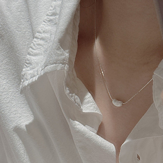 S925 Sterling Silver Singl Bead Pendant Necklace