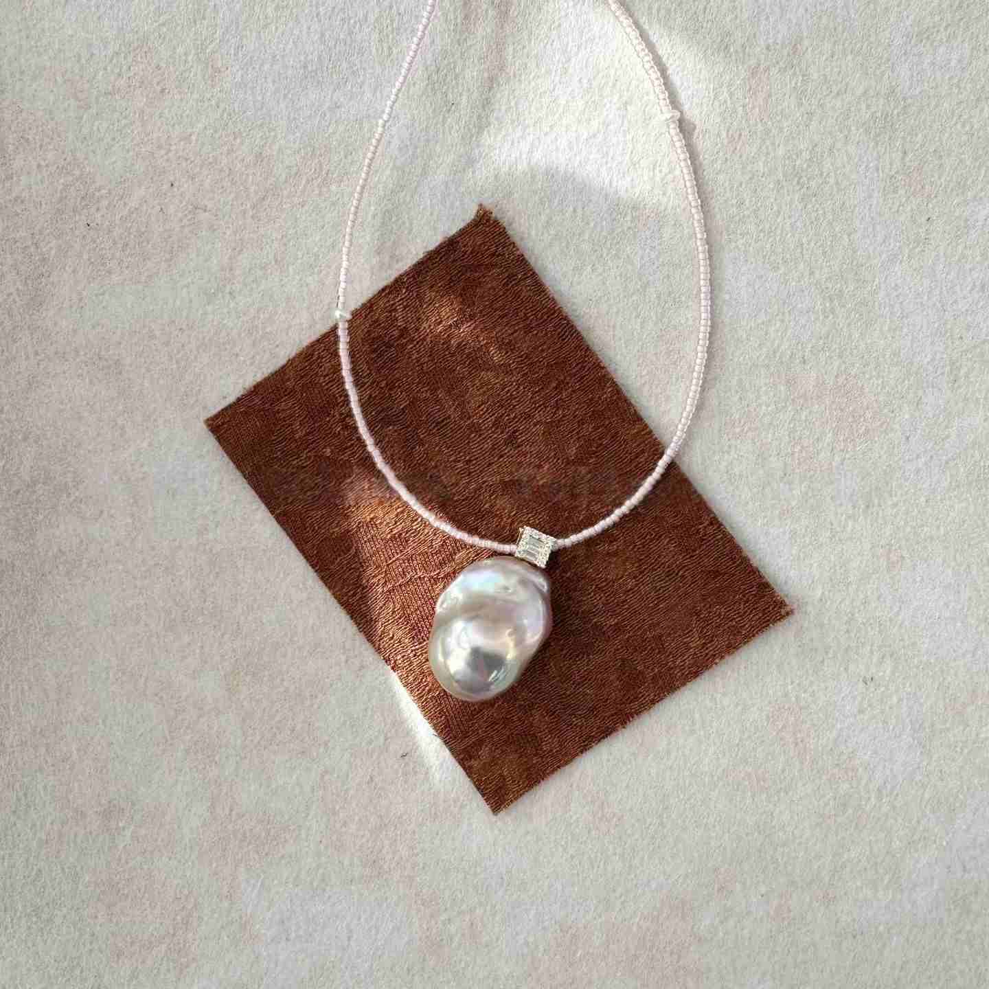 BLUSH DEW BAROQUE PEARL NECKLACE