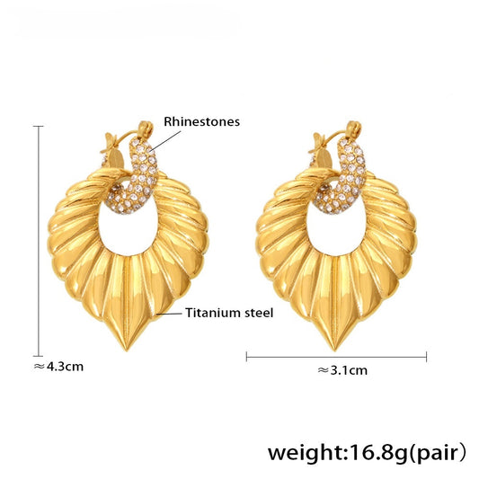 VERTICAL-STRIPE HEART EARRINGS