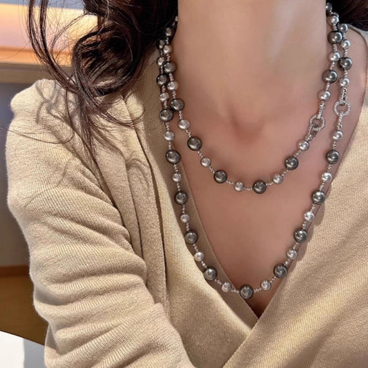 Multicolor Imitation Pearl Round Ring Necklace