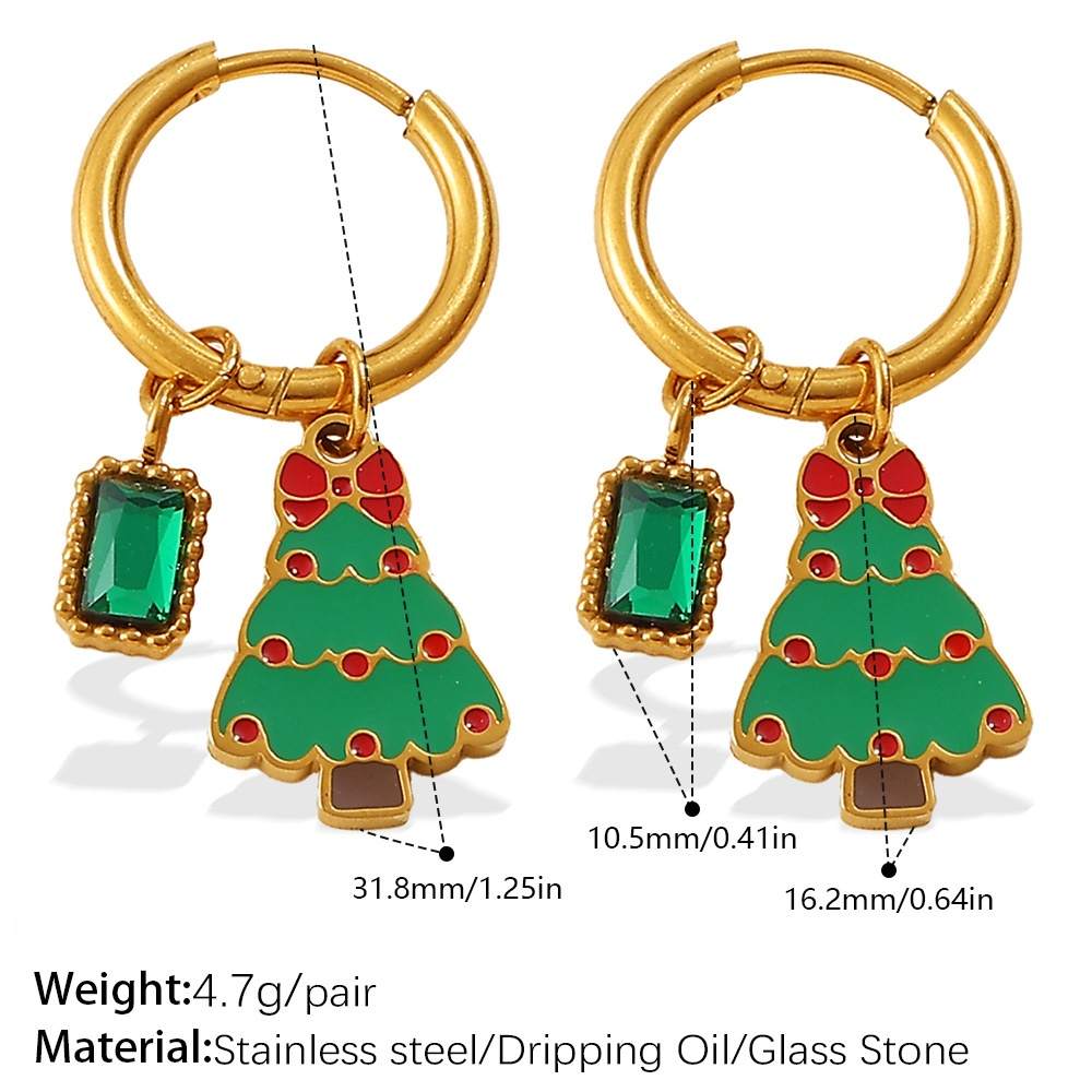 EARRINGS WITH CHRISTMAS ELEMENT PENDANTS