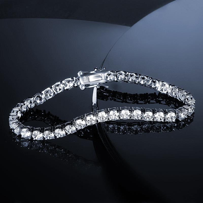 S925 Sterling Silver Tennis Bracelet with Moissanite