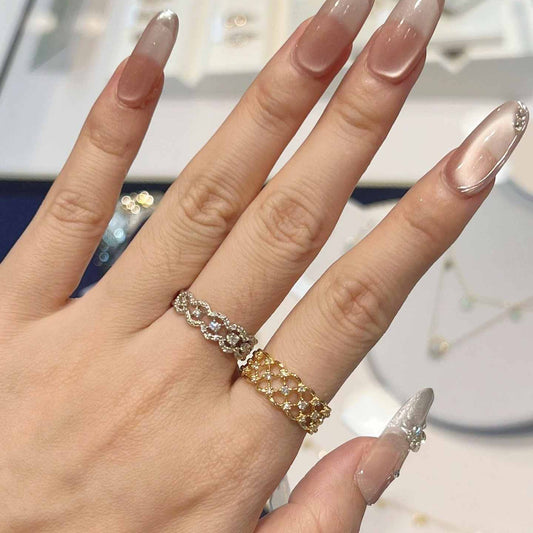 LACE-PATTERN ZIRCONIA RING