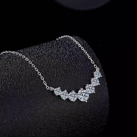 7-Moissanite Pendant Necklace in S925 Sterling Silver