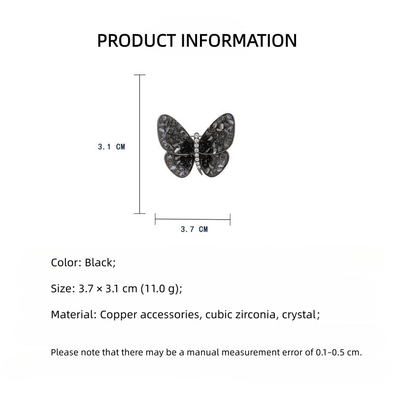 BLACK BUTTERFLY BROOCH