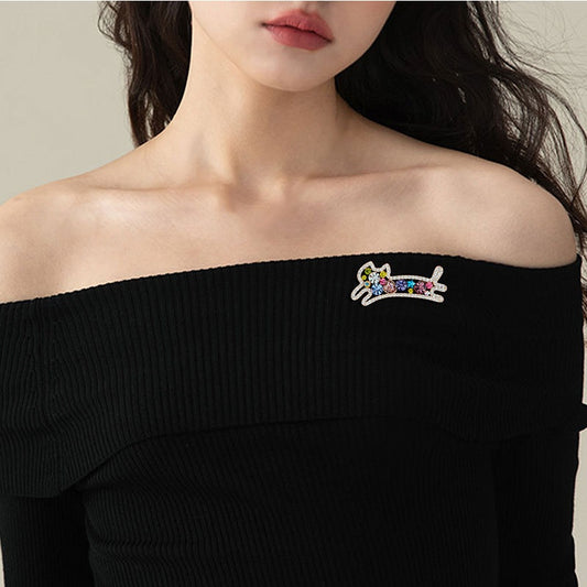 ROSE GOLD CAT BROOCH