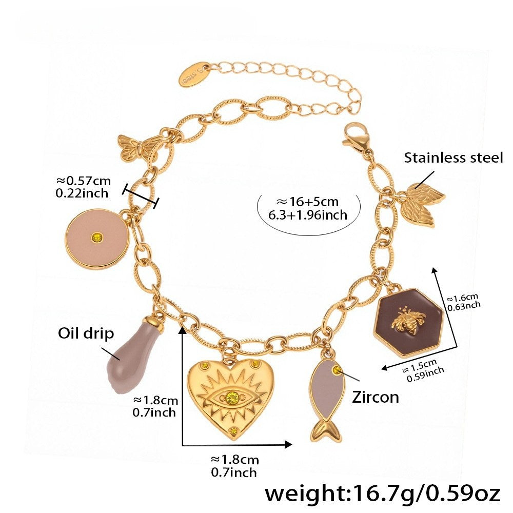 DEMON'S EYE OIL-DROP PENDANT BRACELET