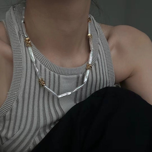 GOLDEN RHYTHM BAROQUE PEARL NECKLACE