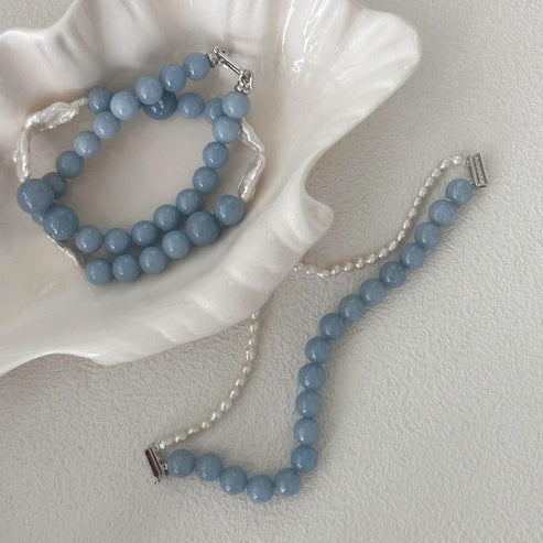 AZURE CONTRAST DOUBLE-STRAND BRACELET
