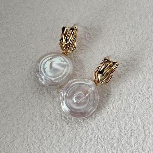 GOLDEN REVERIE BAROQUE PEARL EARRINGS