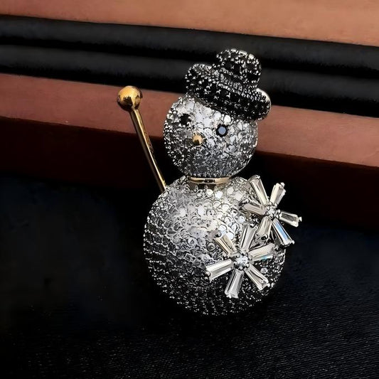 「 Snowman with a Crooked Hat 」Brooch