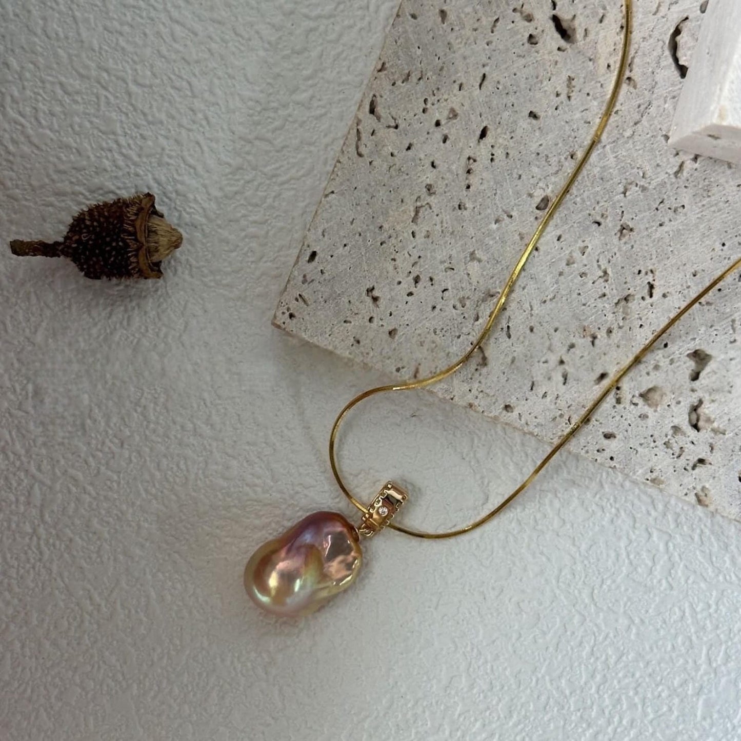 Iridescent Baroque Pearl Necklace