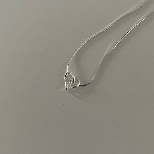 Heart-Shaped Pendant Sterling Silver Necklace
