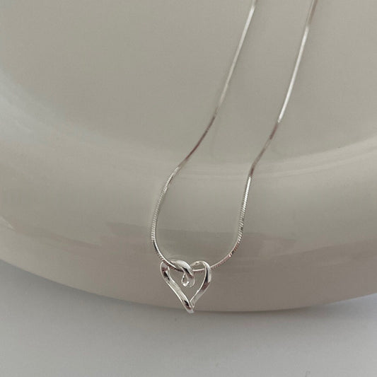Heart-Shaped Pendant Sterling Silver Necklace