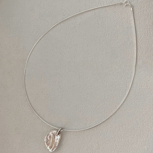 Petal-Shaped Baroque Pearl Pendant Sterling Silver Necklace
