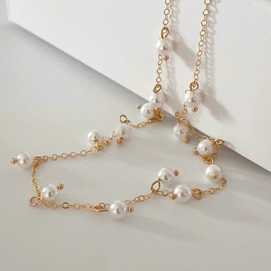 Imitation Pearl Collar Necklace