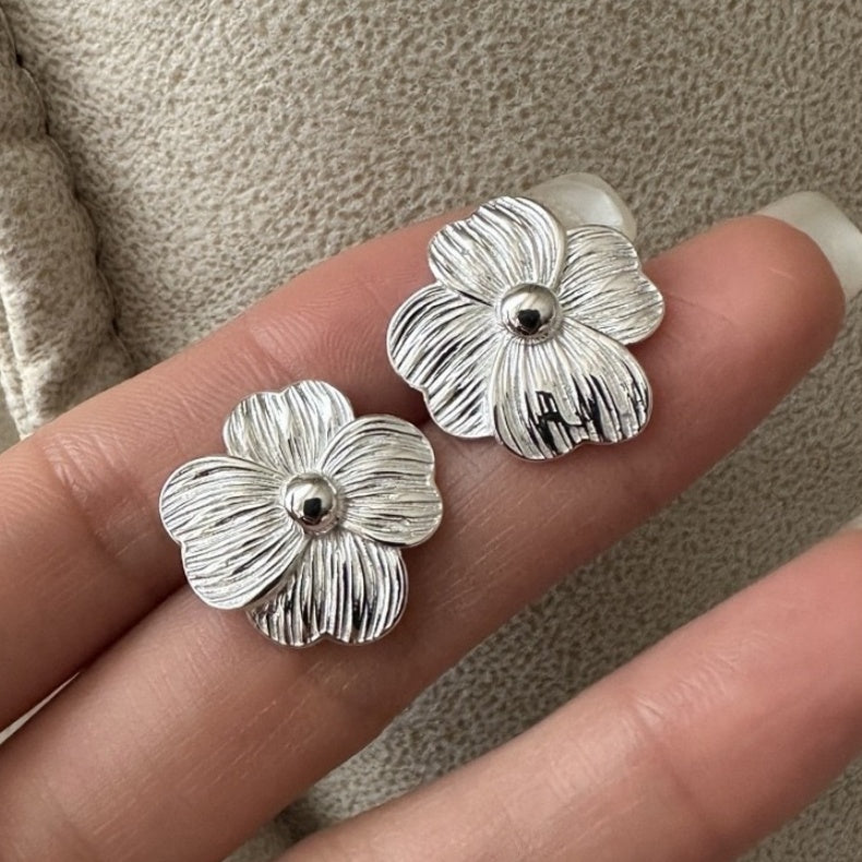 S925 Sterling Silver Blooming Flower Earrings