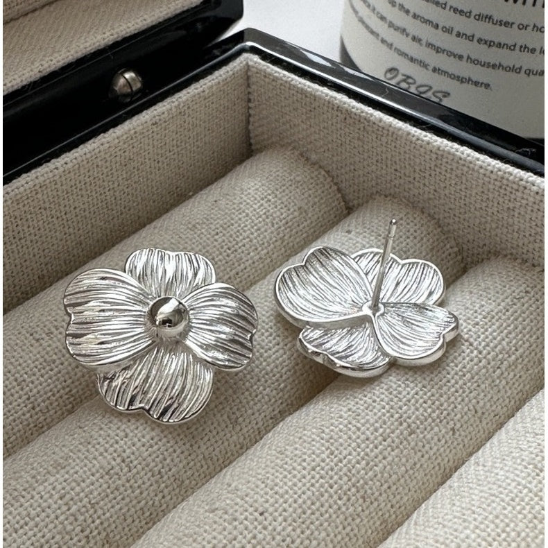 S925 Sterling Silver Blooming Flower Earrings