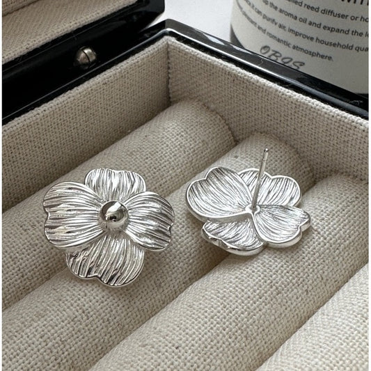 S925 Sterling Silver Blooming Flower Earrings