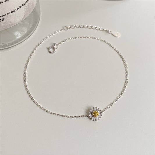 S925 Sterling Silver Daisy Pendant Necklace
