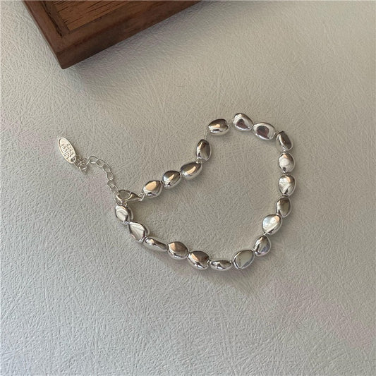 S925 Sterling Silver Beaded Bead Chain Bracelet