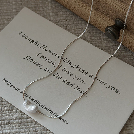 S925 Sterling Silver Singl Bead Pendant Necklace