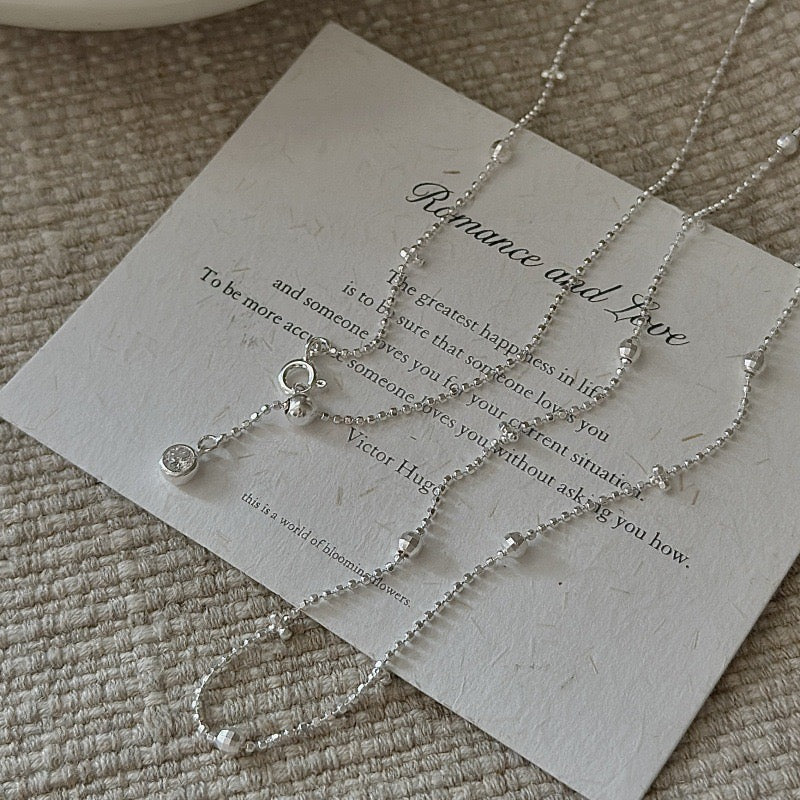 S925 Sterling Silver Simple Long Necklace