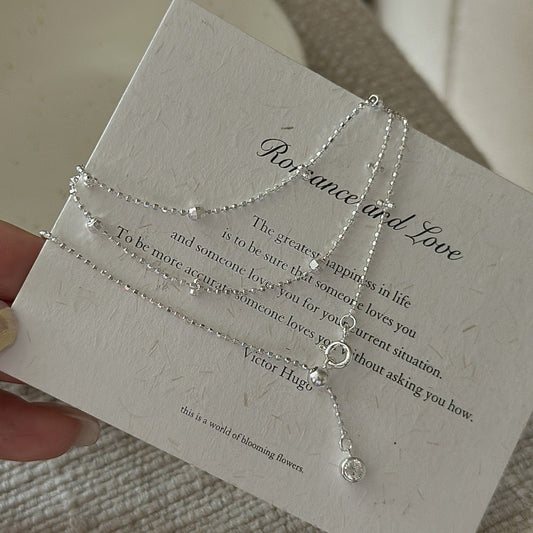 S925 Sterling Silver Simple Long Necklace