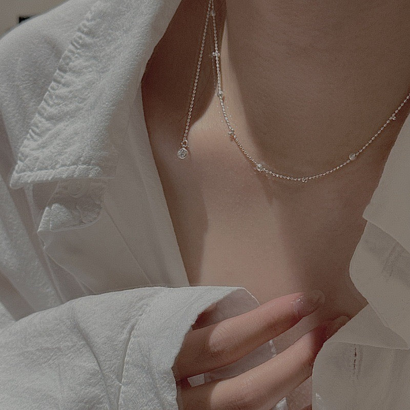 S925 Sterling Silver Simple Long Necklace