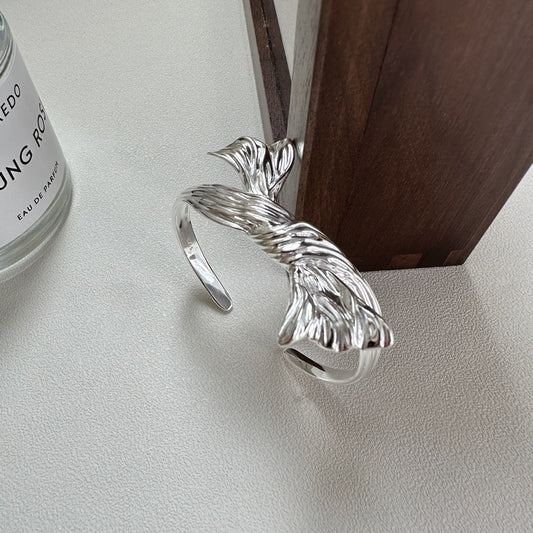 S925 Sterling Silver Oversized Bow Bangle