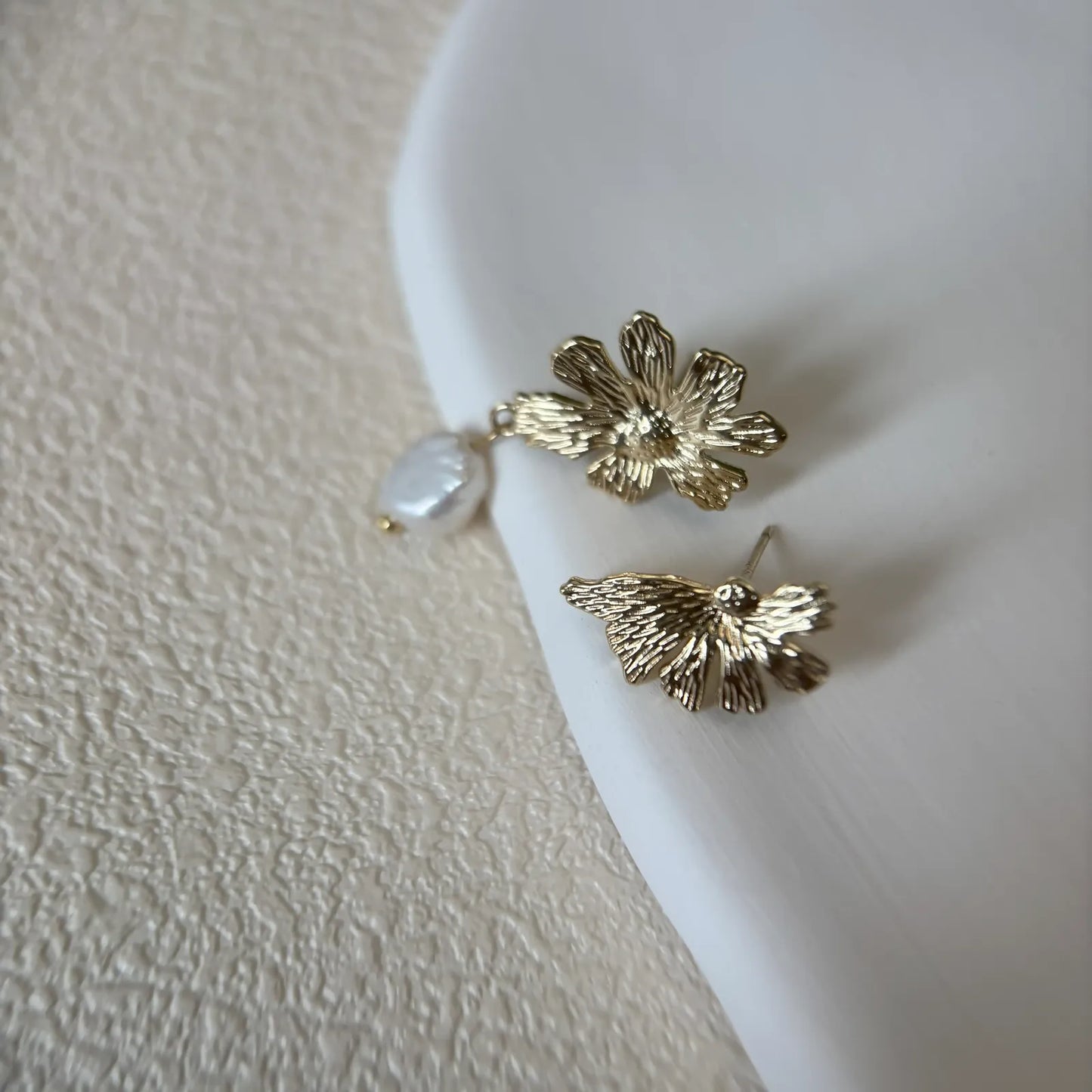 Asymmetric Pearl Earrings