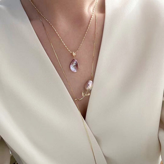 PURPLE ROBE BAROQUE PEARL NECKLACE