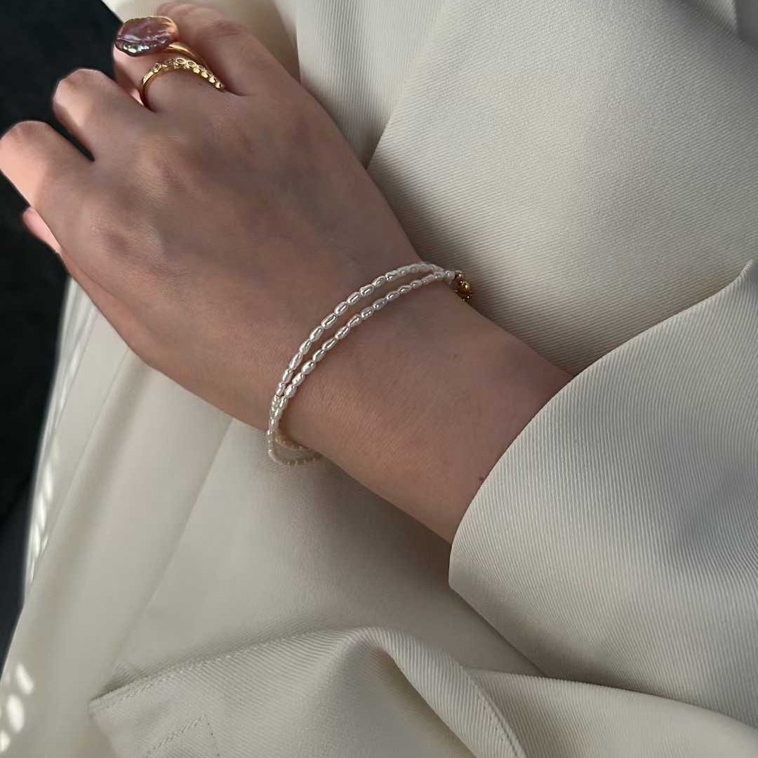 GRADUATED PEARL DOUBLE LAYER BRACELET