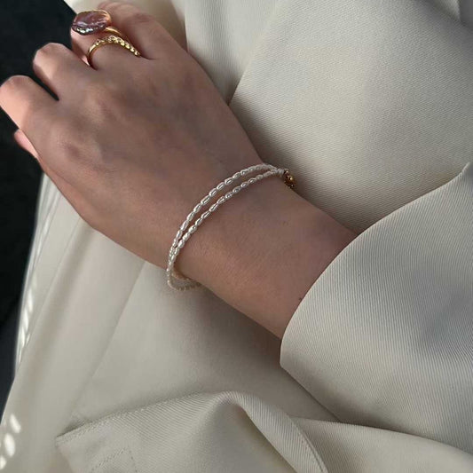 GRADUATED PEARL DOUBLE LAYER BRACELET