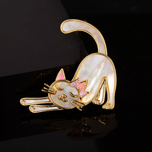 「 Stretching Cat 」Brooch